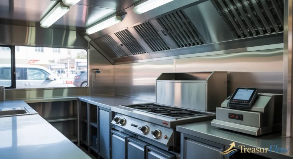 Commercial food truck equipment financed through food truck finance options in the USA