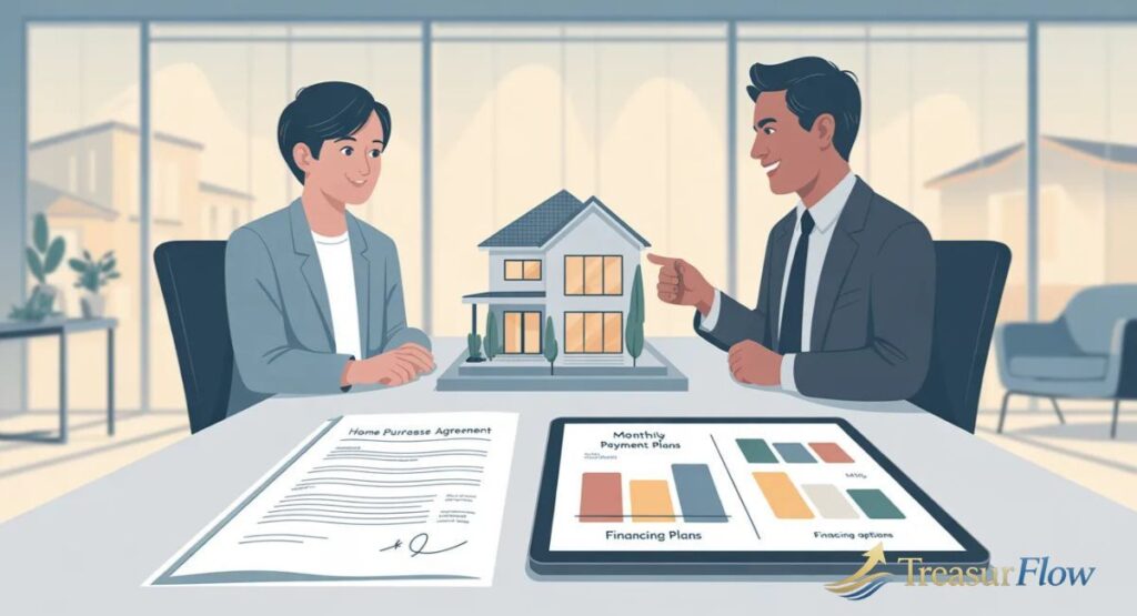 What Is In House Financing explained home buyer using in-house financing with builder for flexible home payment plans