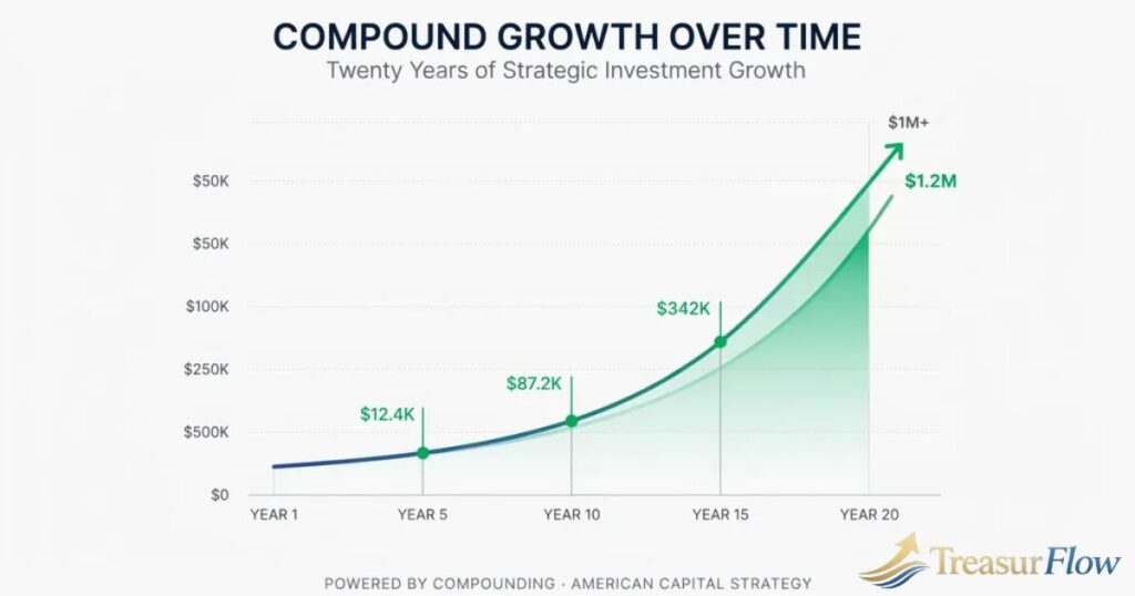 compound interest growth example over 20 years investment
