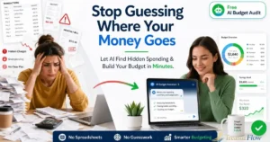 how ChatGPT and AI tools analyze spending, identify hidden expenses, and help create a personalized monthly budget.