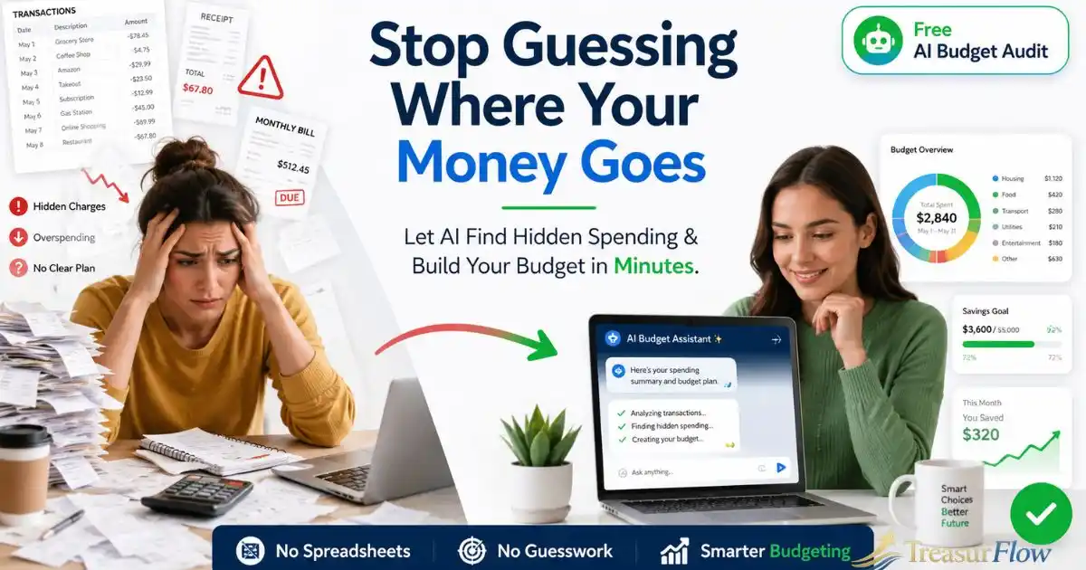 how ChatGPT and AI tools analyze spending, identify hidden expenses, and help create a personalized monthly budget.
