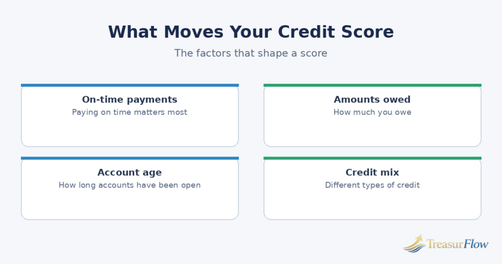 Diagram of factors that move a credit score