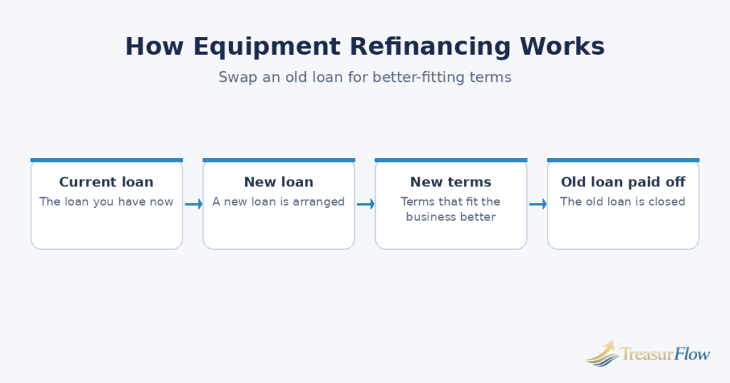 Diagram of how equipment refinancing works