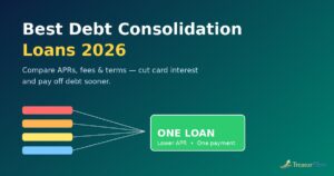 Best debt consolidation loans 2026 comparison showing multiple credit card balances merging into one lower-rate loan