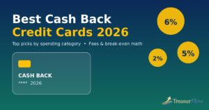 Best cash back credit cards 2026 comparison showing flat-rate, rotating category and grocery cash back credit cards