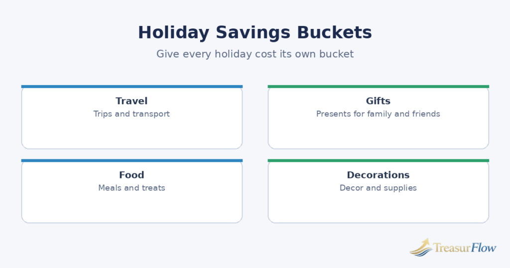 Diagram of holiday savings buckets