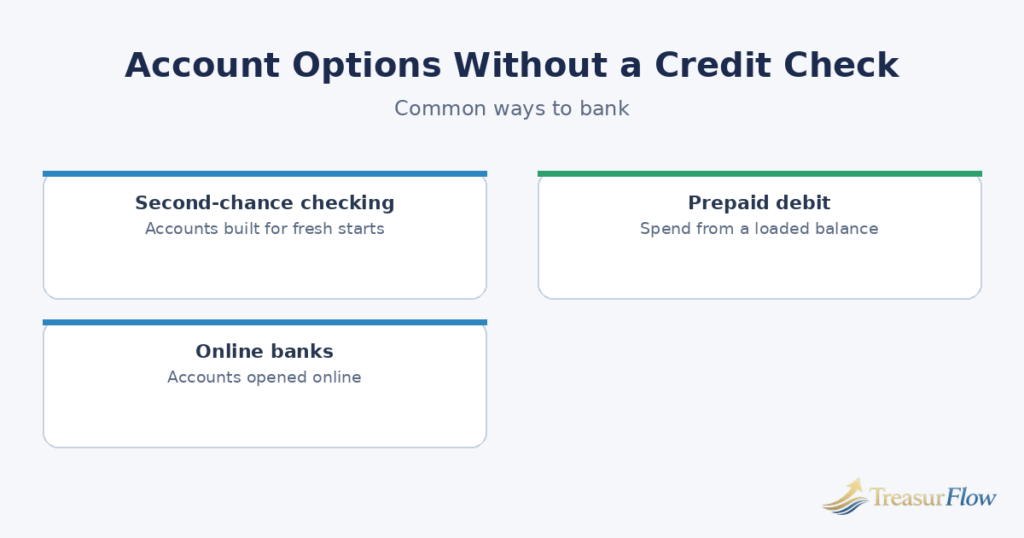 Diagram of account options without a credit check