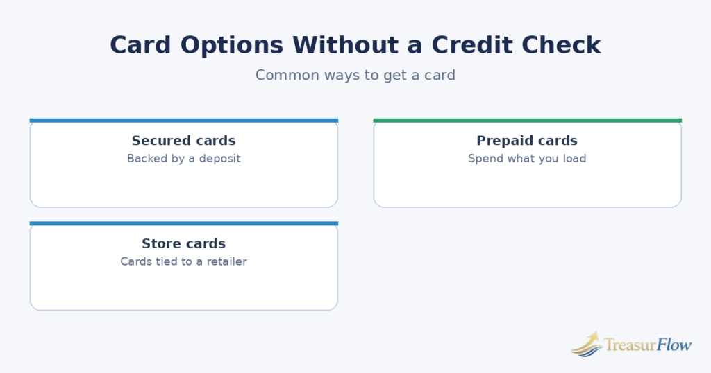 Diagram of card options without a credit check