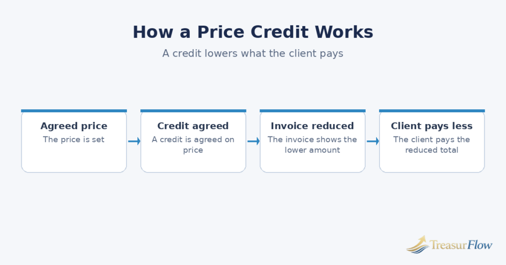 Diagram of how a price credit works