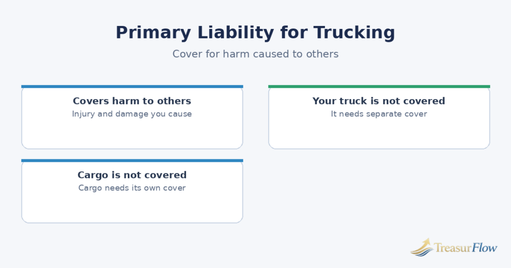 Diagram of primary liability coverage for trucking